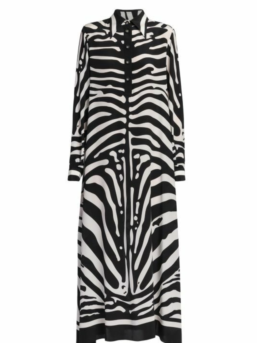 Women'S Clothing * | Dolce&Gabbana Zebra Zebra-Print Maxi Shirtdress