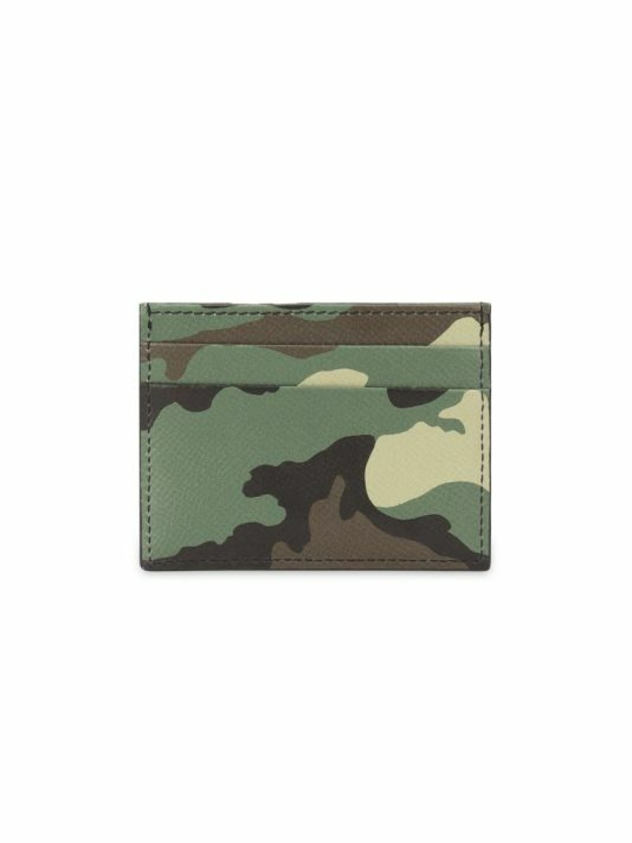 Accessories * | Dolce&Gabbana Flat Camo Leather Card Case For Men