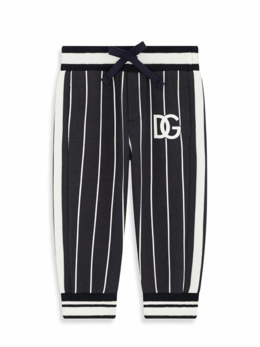 Kids * | Dolce&Gabbana Baby Boy'S Striped Contrast Logo Jogger Pants For Kids