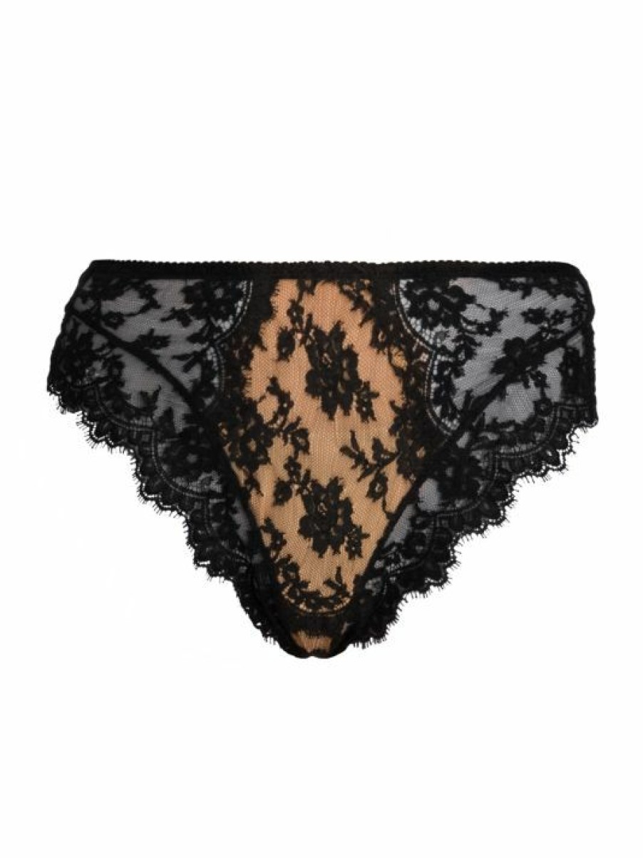 Women'S Clothing * | Dolce&Gabbana Mid-Rise Floral Lace Panty