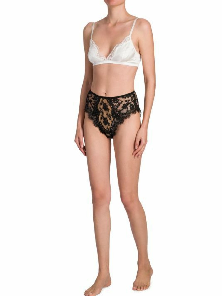 Women'S Clothing * | Dolce&Gabbana Mid-Rise Floral Lace Panty