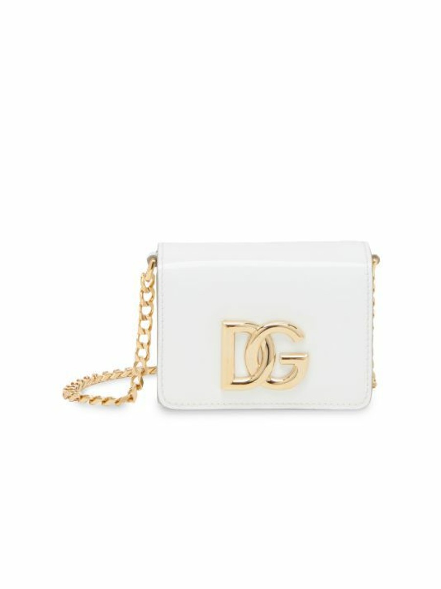 Handbags * | Dolce&Gabbana Leather Card Case-On-Chain