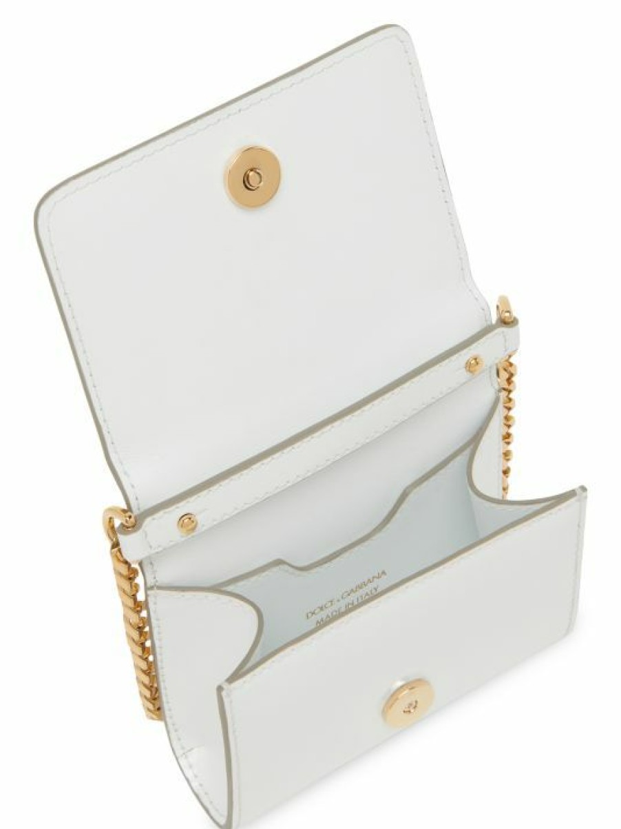 Handbags * | Dolce&Gabbana Leather Card Case-On-Chain