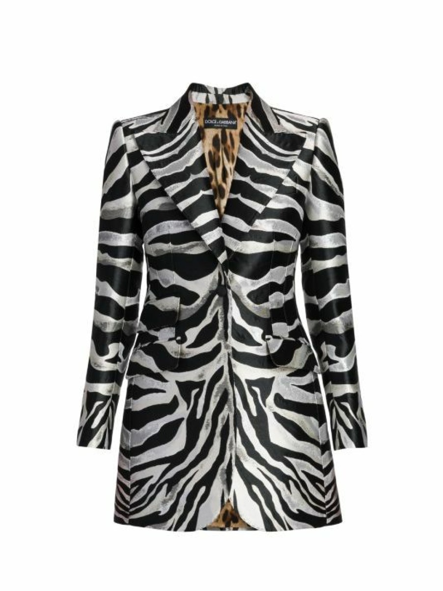 Men * | Dolce&Gabbana Zebra Print Jacquard Blazer