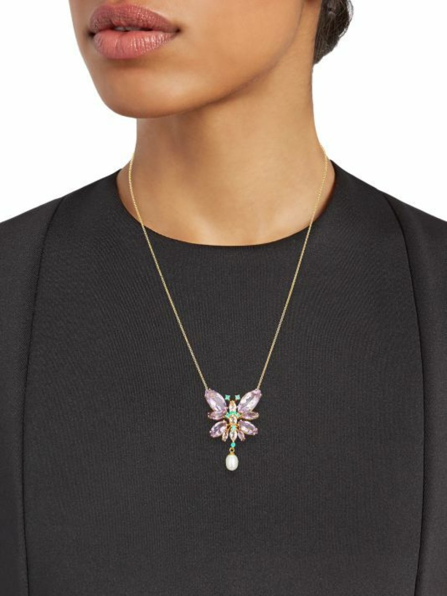 Jewelry * | Dolce&Gabbana 18K Yellow Gold & Multi-Stone Butterfly Pendant Necklace