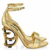 Men * | Dolce&Gabbana Sculpted-Heel Metallic Leather Sandals