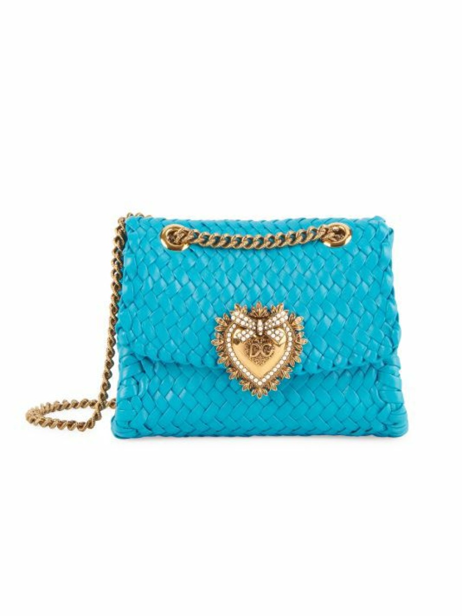 Handbags * | Dolce&Gabbana Devotion Woven Leather Shoulder Bag