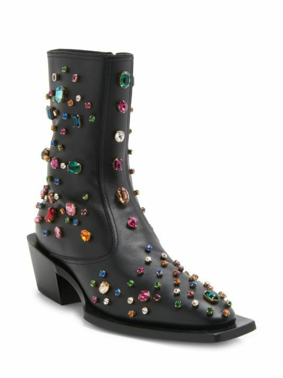 Men * | Dolce&Gabbana Embellished Leather Boots For Men