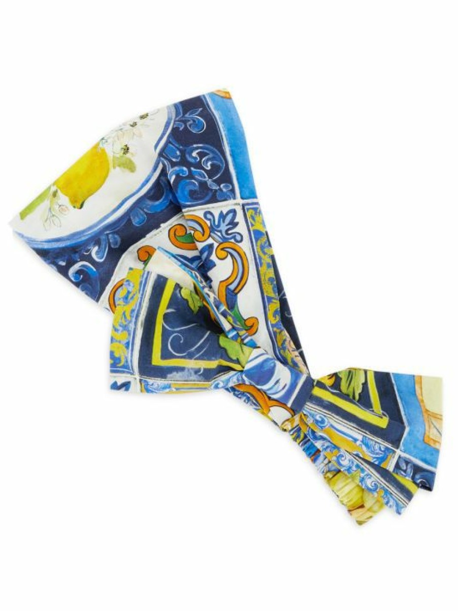 Kids * | Dolce&Gabbana Girl'S Lemon Mosaic Print Bow Headband For Kids