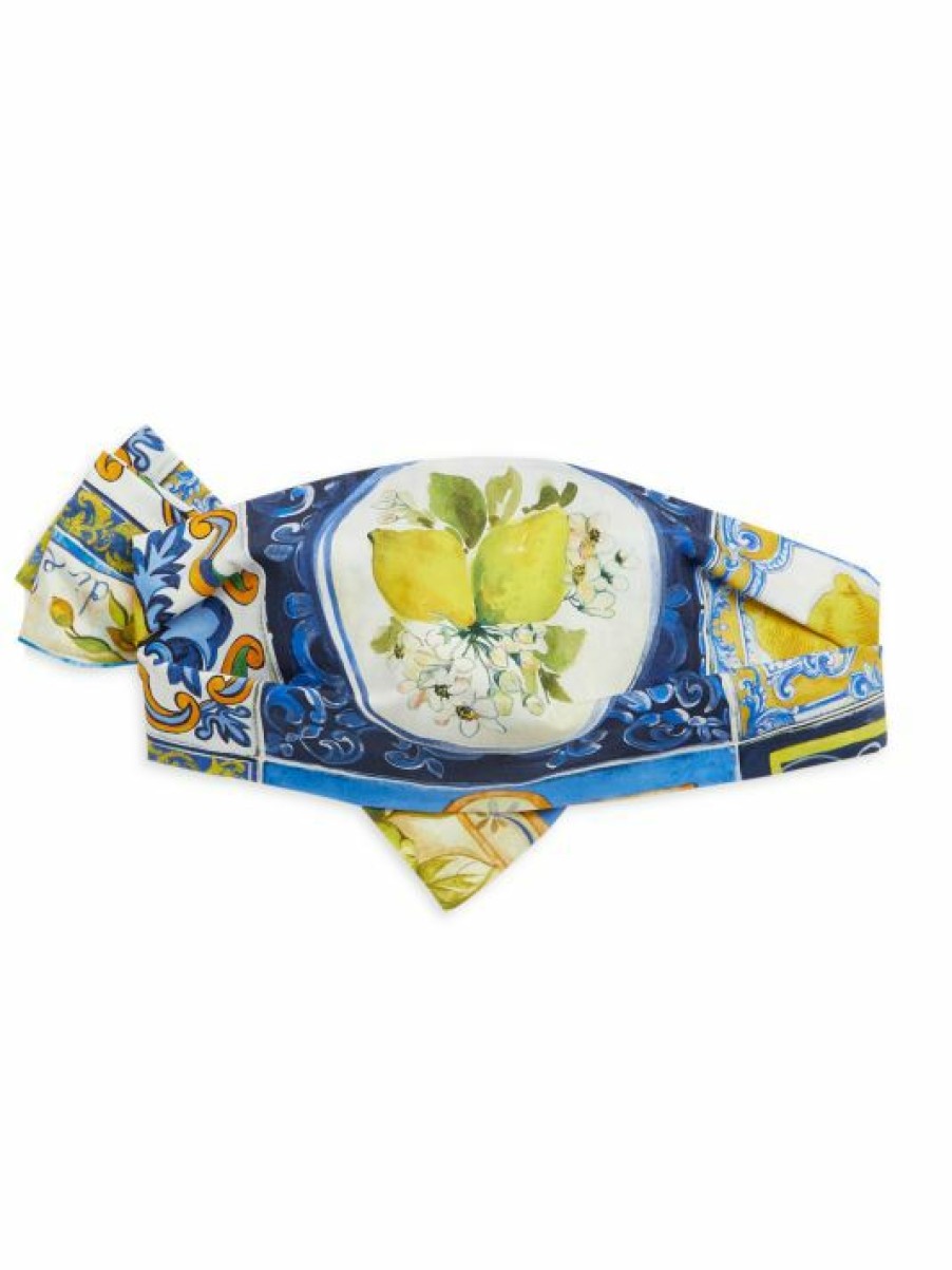 Kids * | Dolce&Gabbana Girl'S Lemon Mosaic Print Bow Headband For Kids