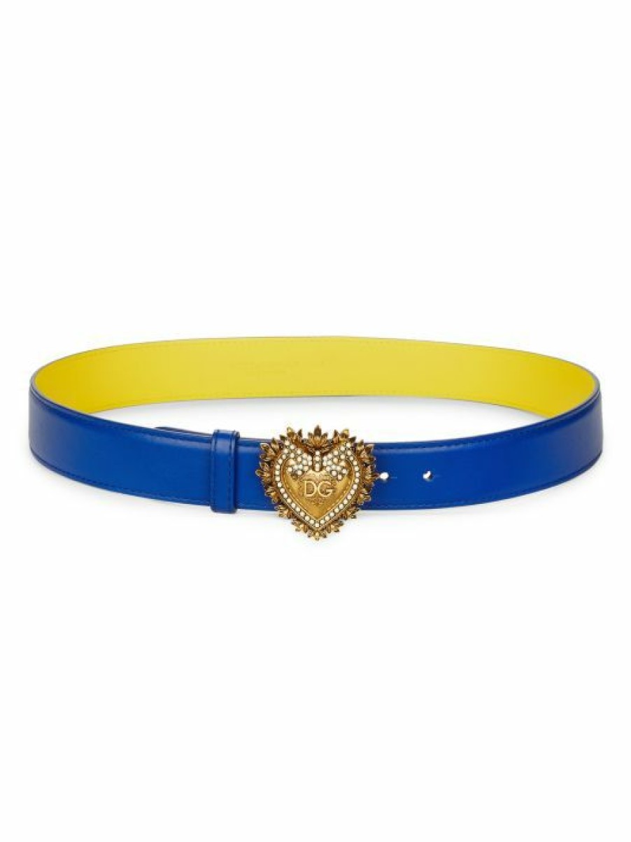 Accessories * | Dolce&Gabbana Heart Buckle Leather Belt