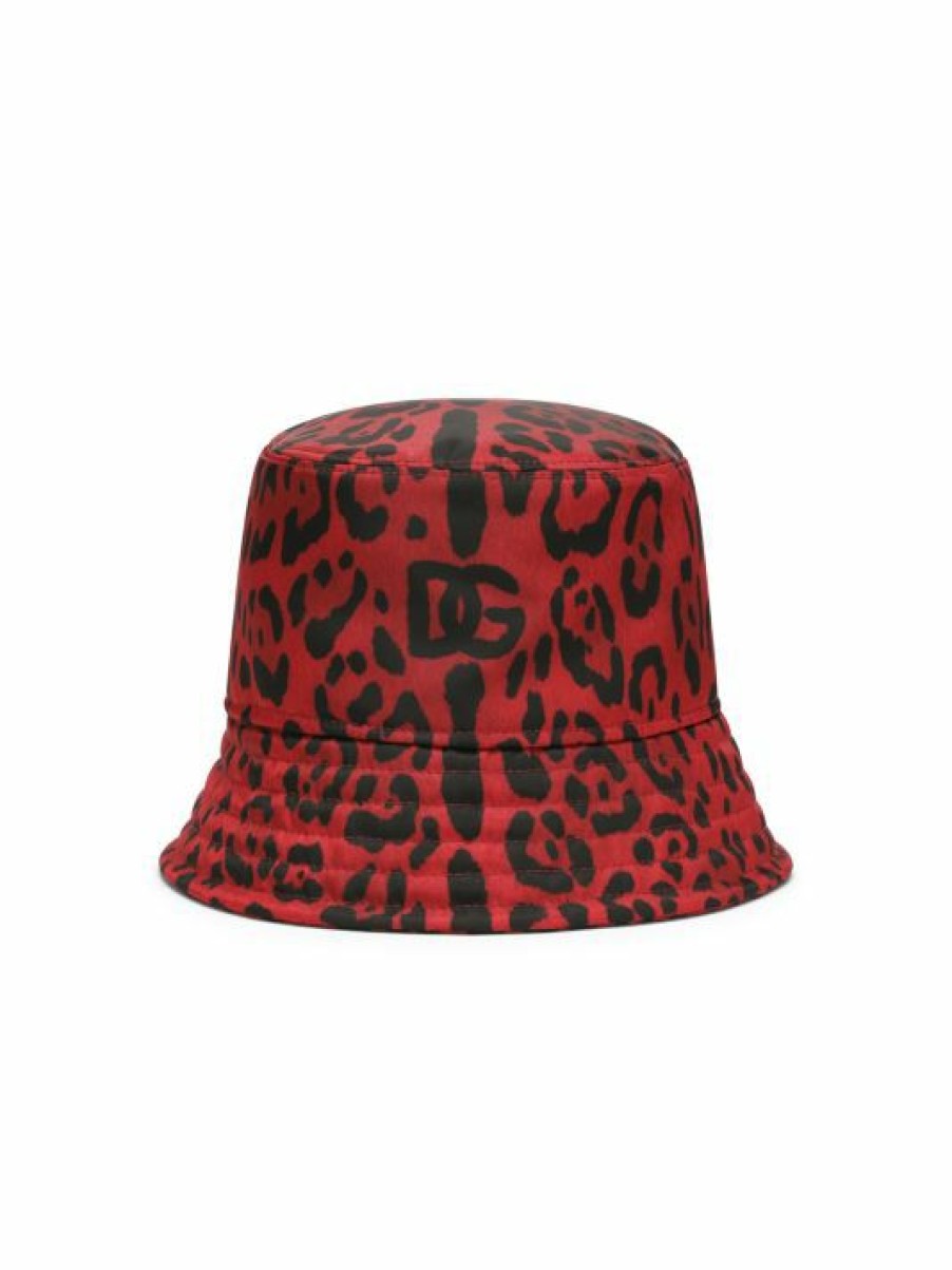 Accessories * | Dolce&Gabbana Hot Animalier Leopard-Print Bucket Hat For Men