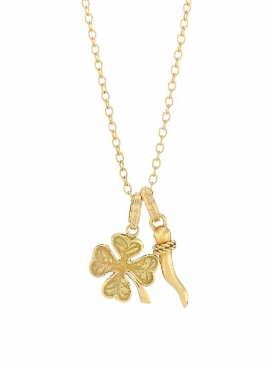 Jewelry * | Dolce&Gabbana 18K Clover & Horn Necklace