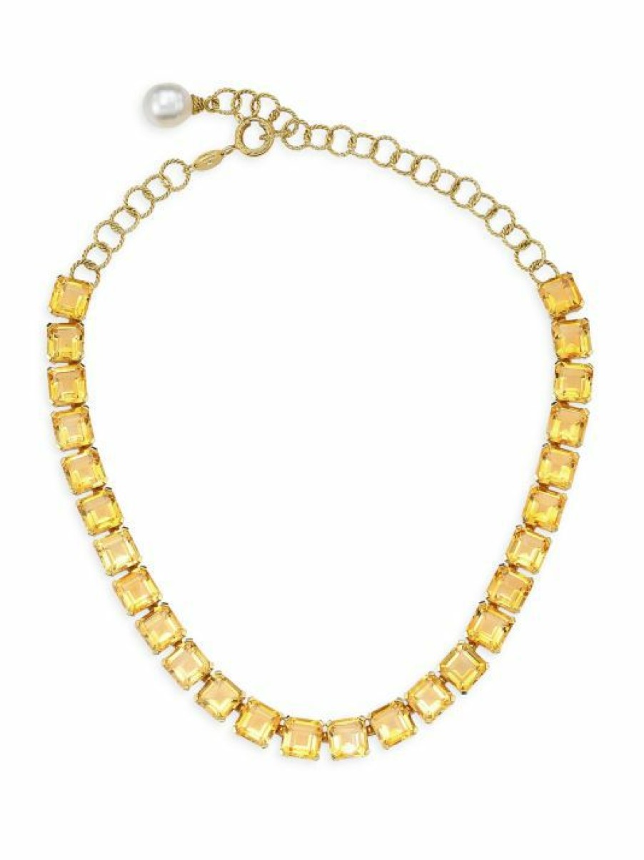 Jewelry * | Dolce&Gabbana 18K Yellow Gold, Citrine & 10Mm Pearl Necklace