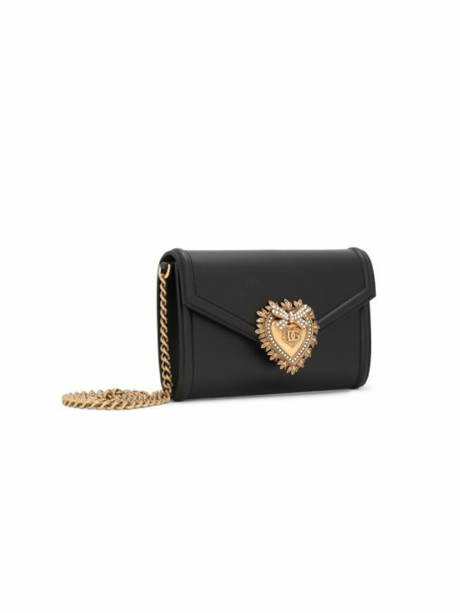 Handbags * | Dolce&Gabbana Mini Devotion Leather Crossbody Bag