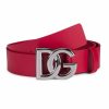 Accessories * | Dolce&Gabbana 40Cm Gunmetal Buckle Leather Belt For Men