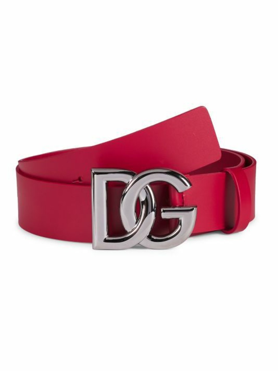 Accessories * | Dolce&Gabbana 40Cm Gunmetal Buckle Leather Belt For Men