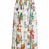 Women'S Clothing * | Dolce&Gabbana Capri Pleated Painterly & Calendar-Print Maxi Skirt