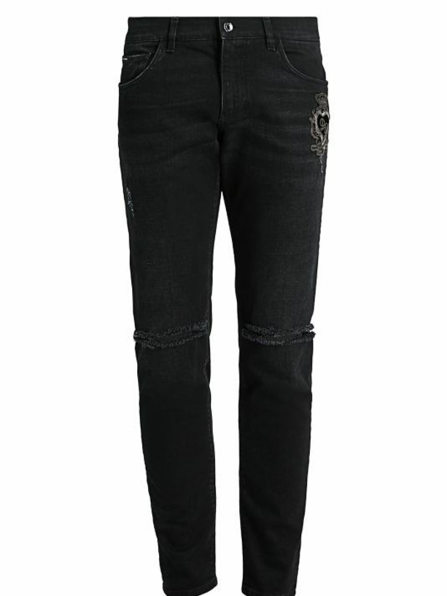 Men * | Dolce&Gabbana Slash Knee Crown Jeans For Men