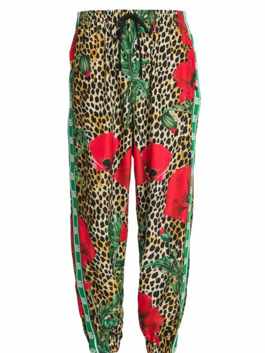 Men * | Dolce&Gabbana Animal & Flower Print Jogger Pants For Men