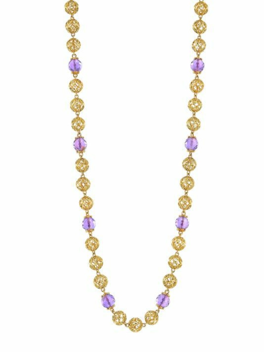 Jewelry * | Dolce&Gabbana 18K Gold Amethyst Sphere Necklace