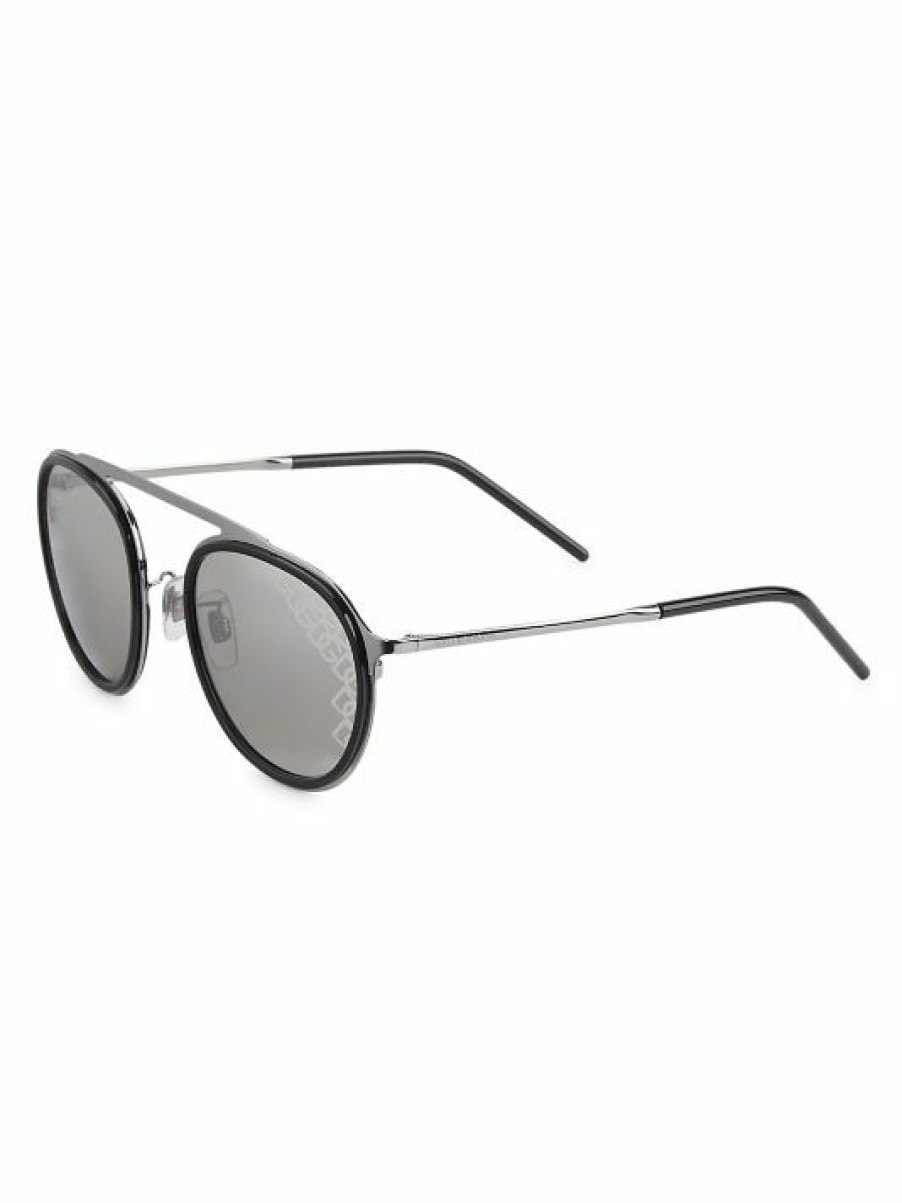 Accessories * | Dolce&Gabbana 53Mm Round Logo Sunglasses For Men