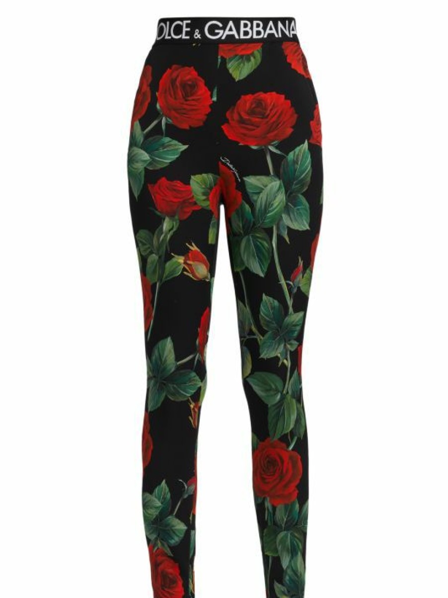 Men * | Dolce&Gabbana Logo Waist & Floral-Print Leggings