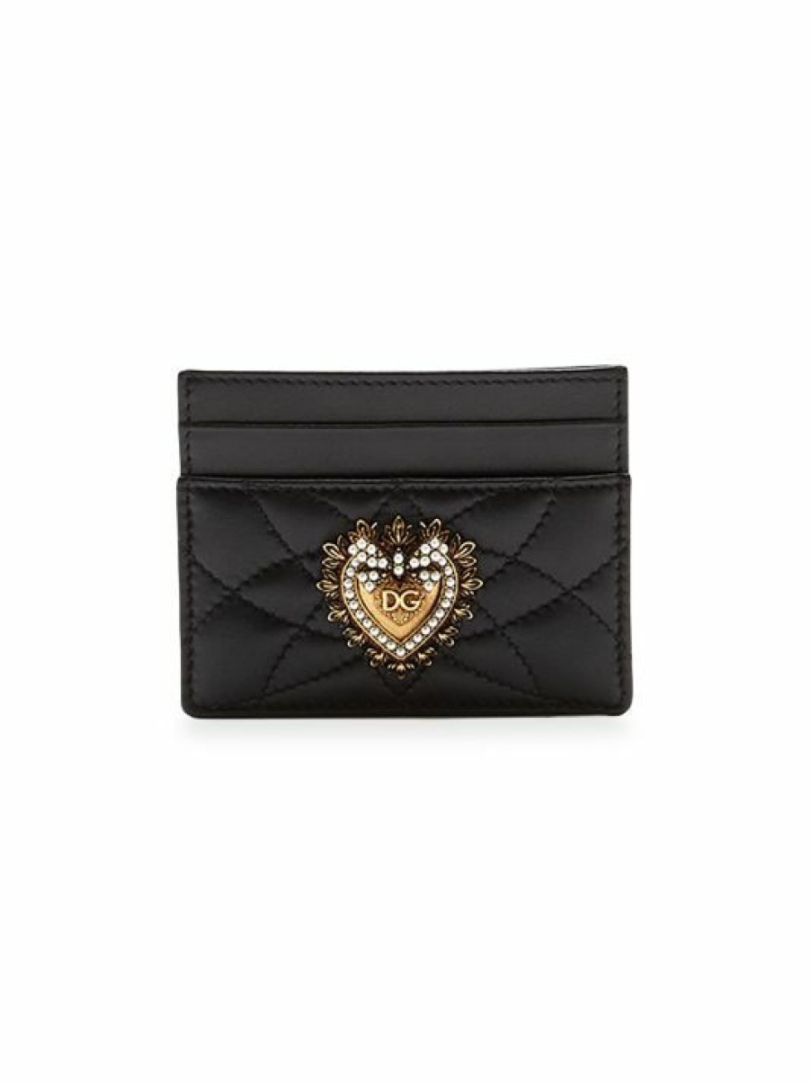 Handbags * | Dolce&Gabbana Devotion Quilted Leather Card Case