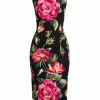 Women'S Clothing * | Dolce&Gabbana Floral Silk Midi Sheath Dress