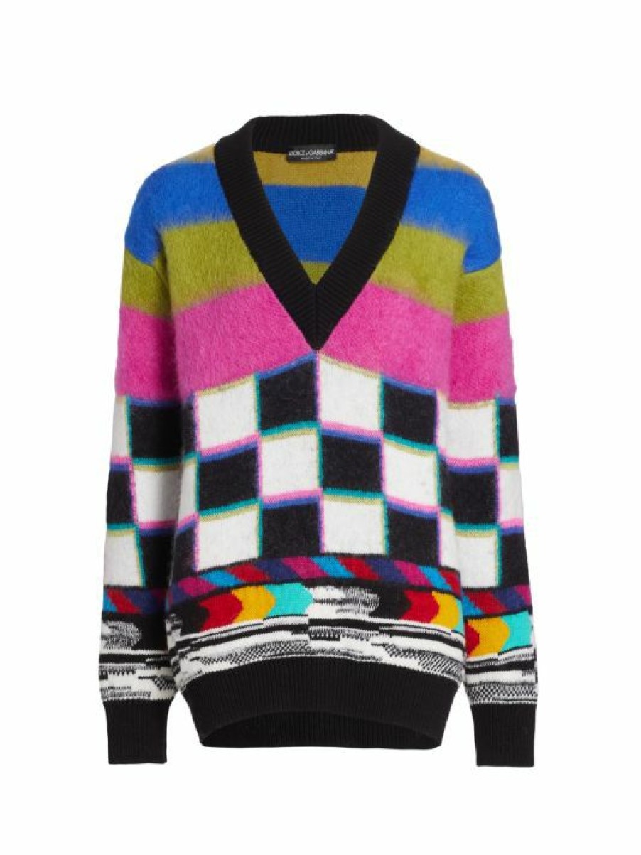 Men * | Dolce&Gabbana Technicolor Mohair-Blend Sweater