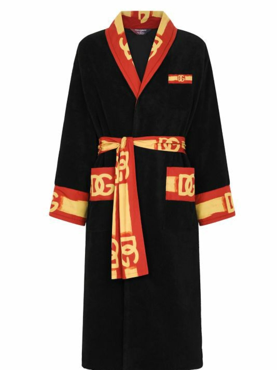 Men * | Dolce&Gabbana Logo-Detailed Bathrobe For Men