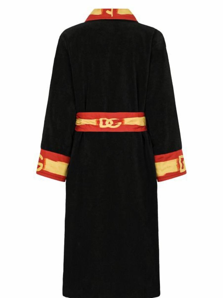 Men * | Dolce&Gabbana Logo-Detailed Bathrobe For Men