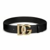 Accessories * | Dolce&Gabbana Dg Interlocking Logo Leather Belt