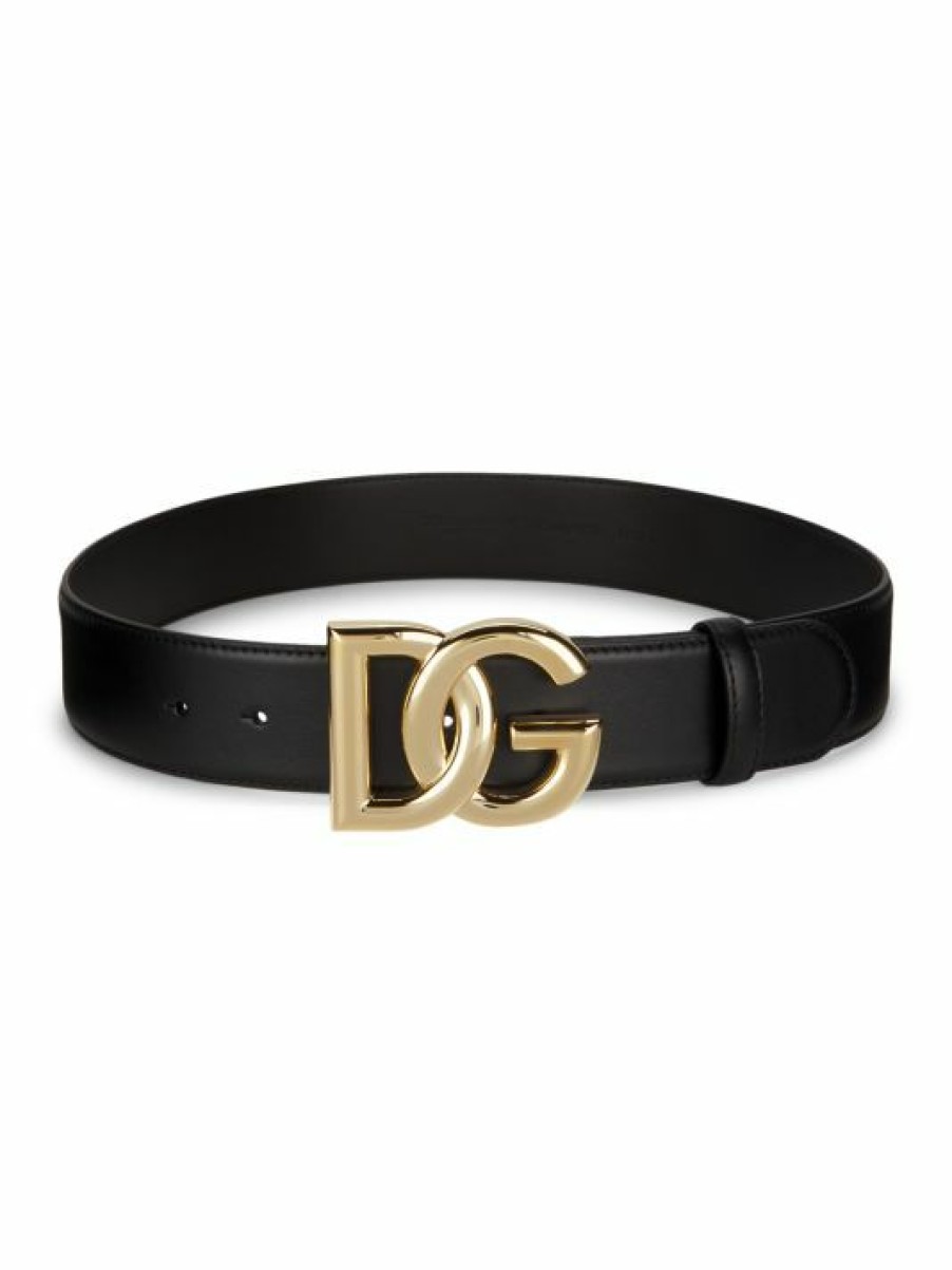 Accessories * | Dolce&Gabbana Dg Interlocking Logo Leather Belt