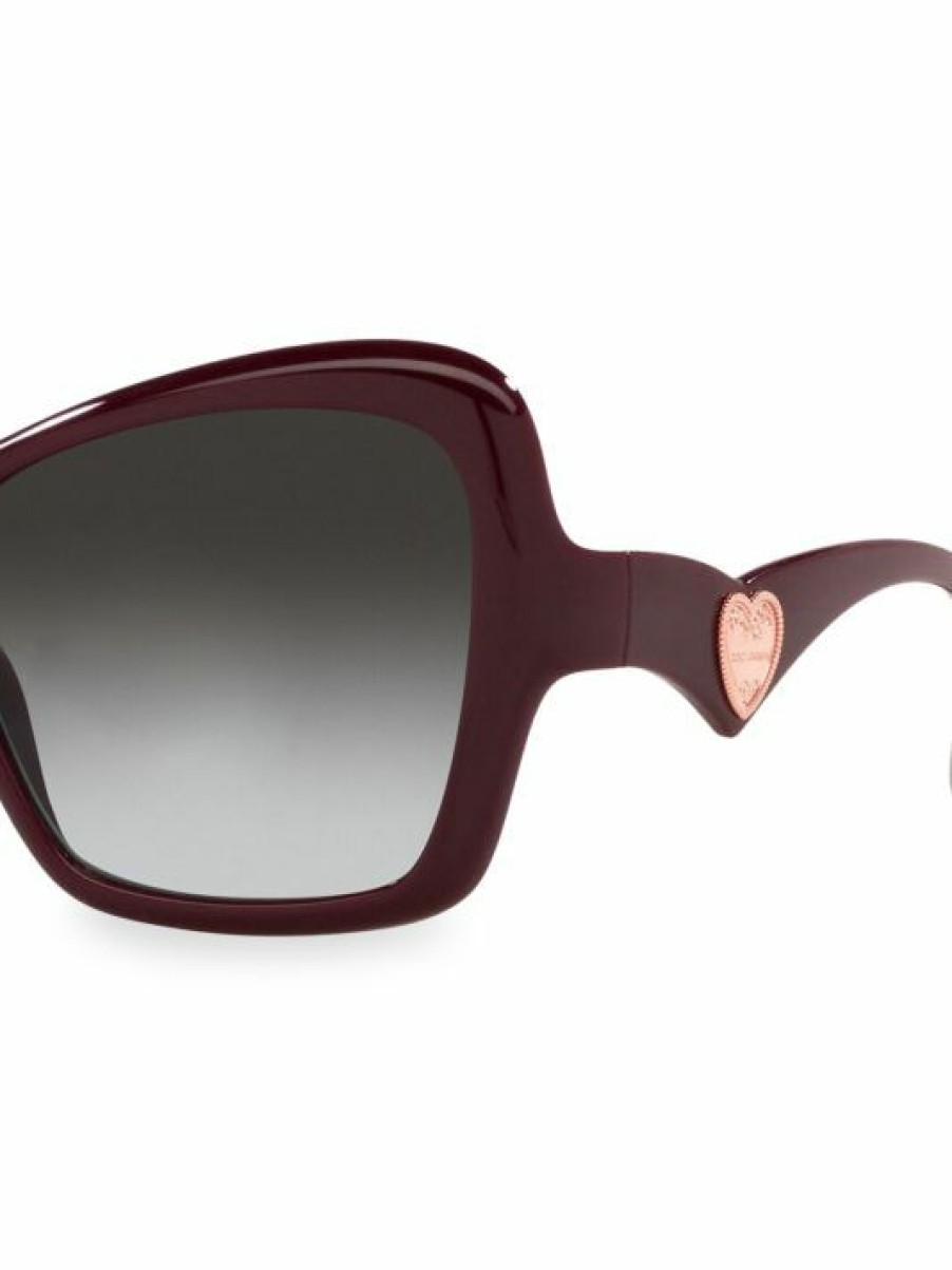 Accessories * | Dolce&Gabbana 55Mm Cat Eye Sunglasess Bordeaux