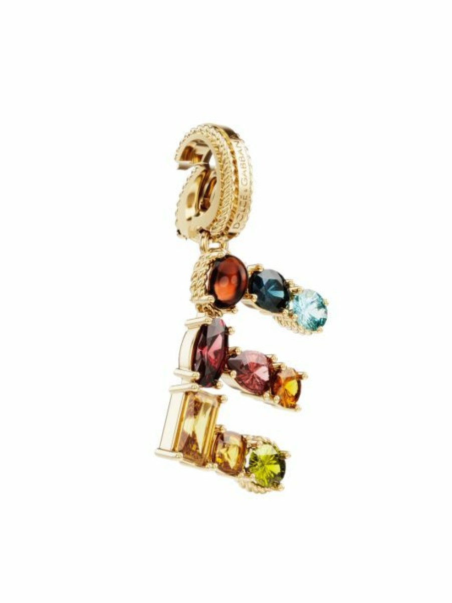 Jewelry * | Dolce&Gabbana Rainbow Alphabet 18K Yellow Gold & Multi Gemstone Initial E Charm