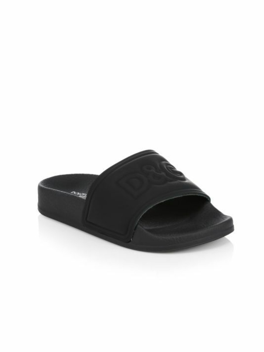 Kids * | Dolce&Gabbana Kid'S Leather Pool Slides For Kids