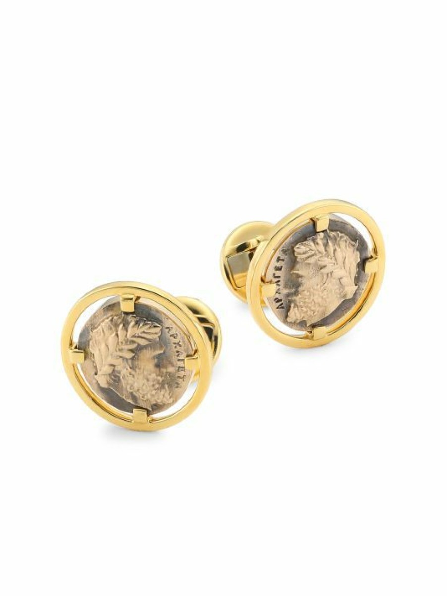 Jewelry * | Dolce&Gabbana 18K Yellow & White Gold Ruby Greek Antiquated Coin Cufflinks