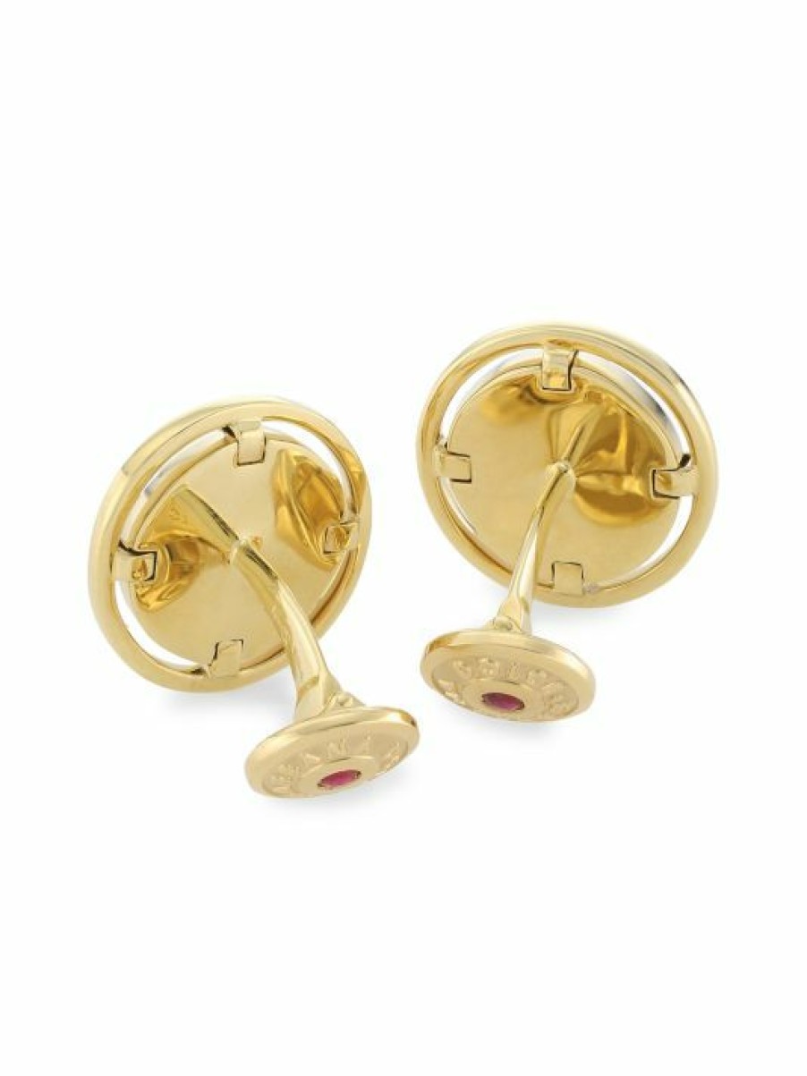 Jewelry * | Dolce&Gabbana 18K Yellow & White Gold Ruby Greek Antiquated Coin Cufflinks