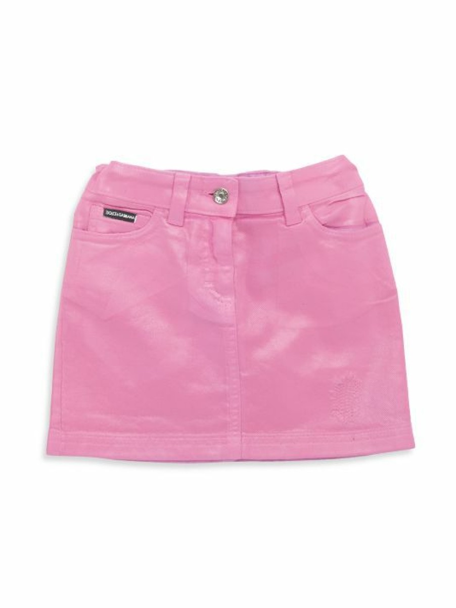 Kids * | Dolce&Gabbana Little Girl'S & Girl'S Glossy Denim Skirt For Kids