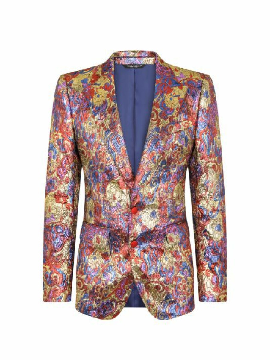 Men * | Dolce&Gabbana Jacquard Single-Breasted Jacket For Men