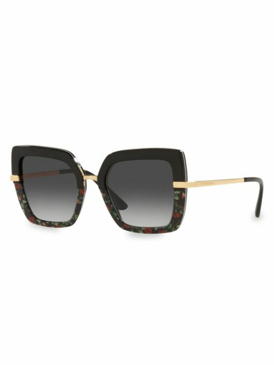 Accessories * | Dolce&Gabbana 52Mm Half-Print Butterfly Sunglasses