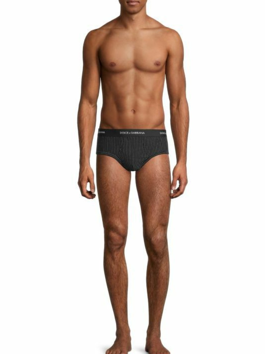 Men * | Dolce&Gabbana Brando Pinstripe Briefs For Men