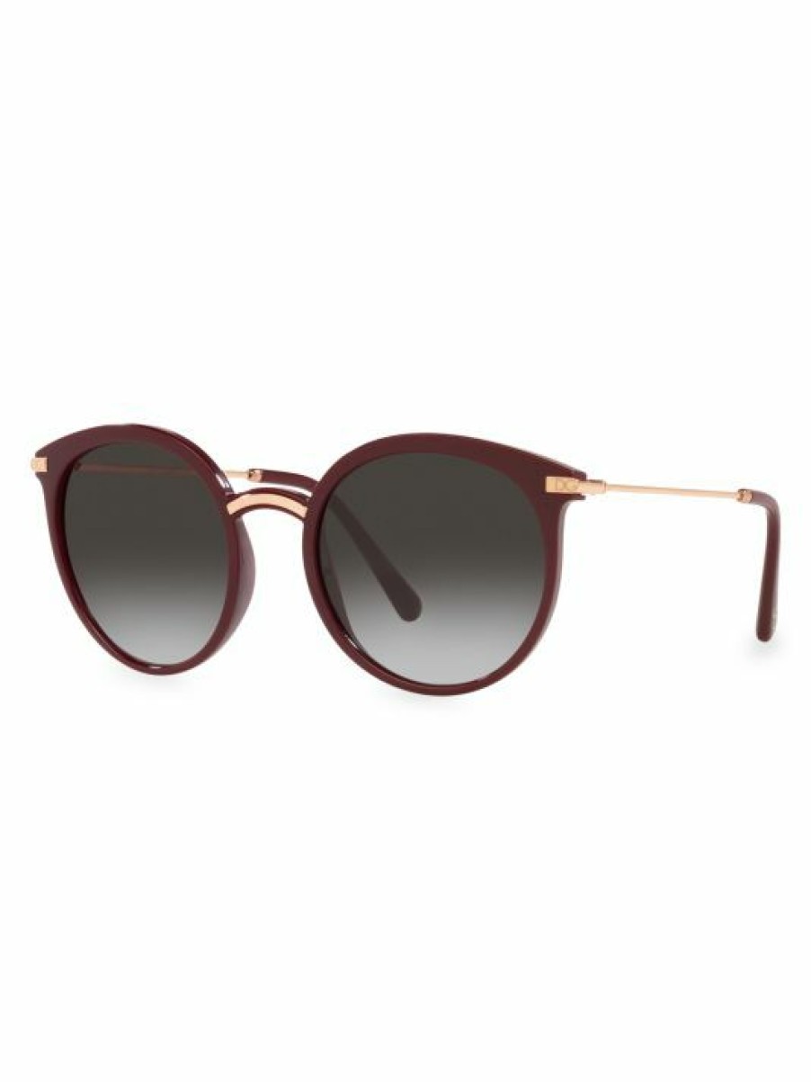 Accessories * | Dolce&Gabbana 52Mm Round Sunglasses