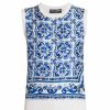 Women'S Clothing * | Dolce&Gabbana Blu Mediterraneo Sleeveless Painterly Top