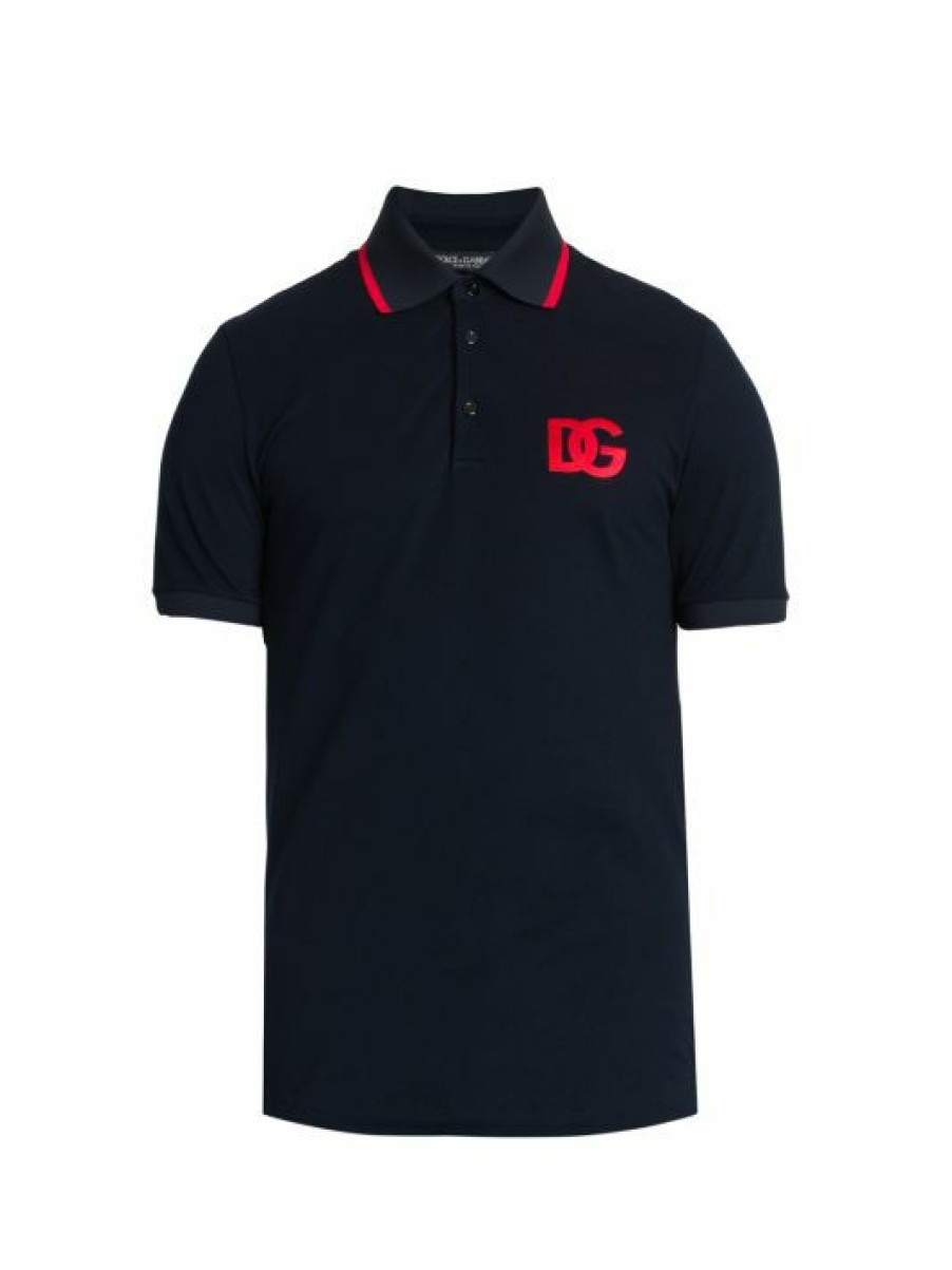 Men * | Dolce&Gabbana Logo Cotton Polo Shirt For Men