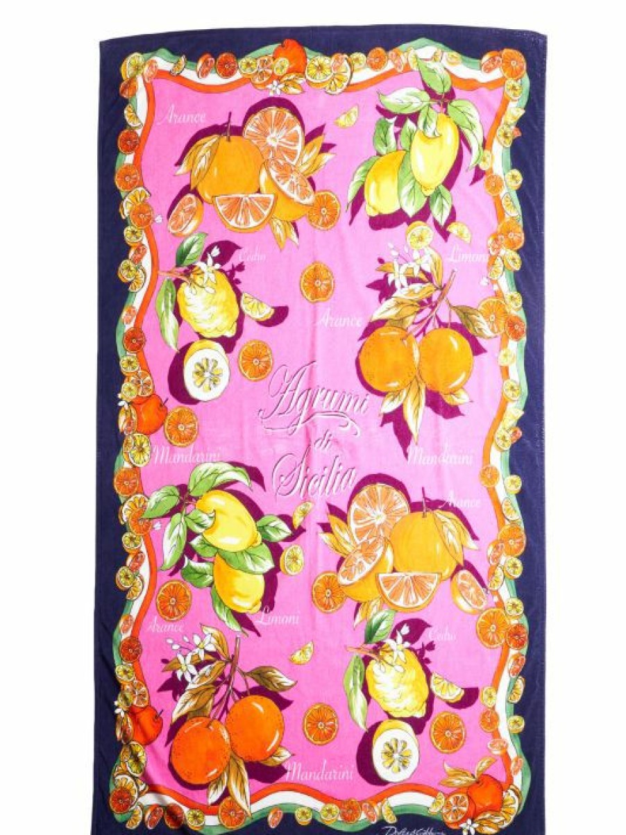 Bath * | Dolce&Gabbana Capri Painterly Fruit-Print Sponge Towel