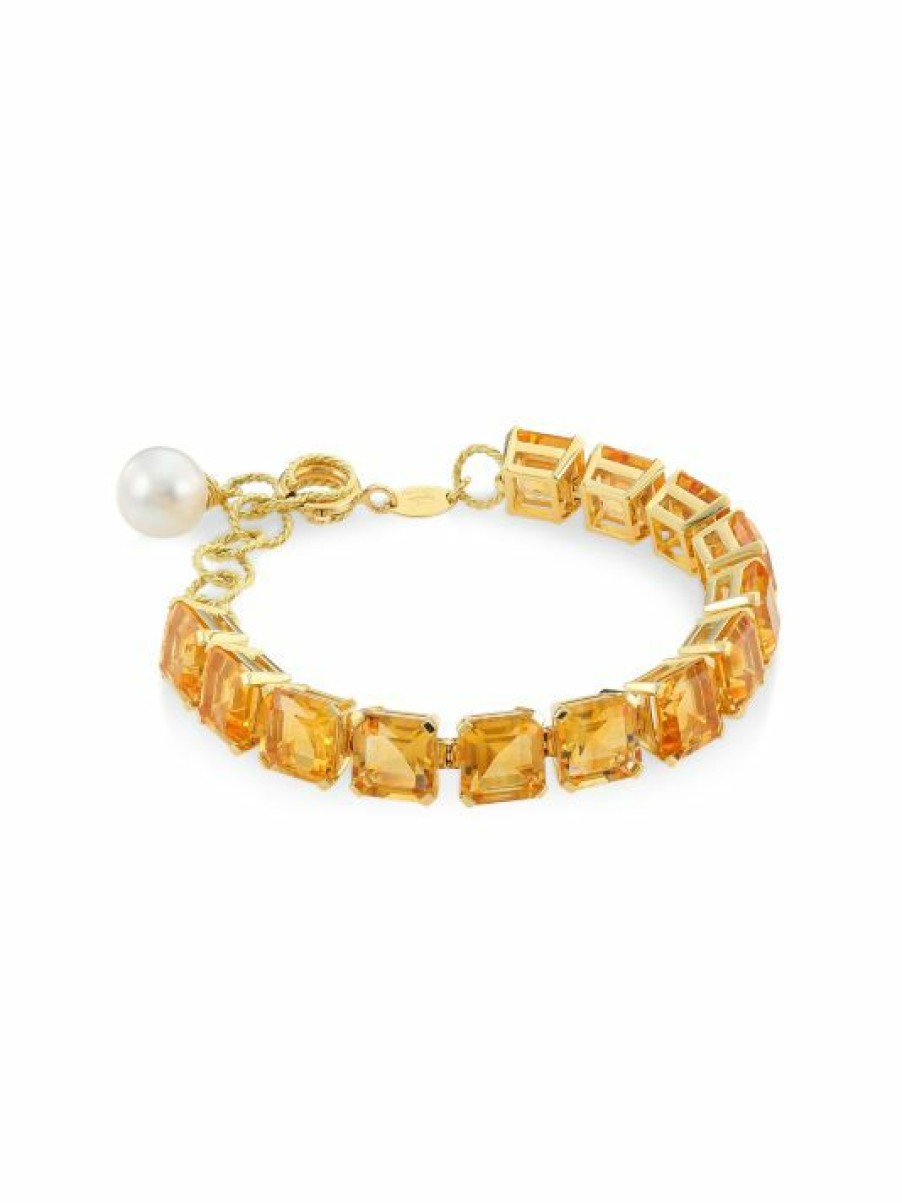 Jewelry * | Dolce&Gabbana 18K Yellow Gold, Citrine & 8-9Mm South Sea Baroque Pearl Bracelet