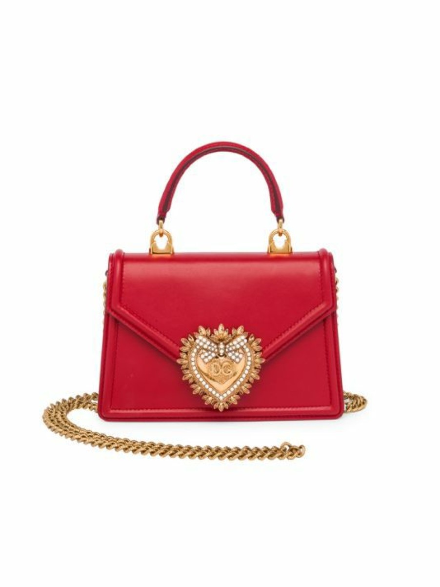 Handbags * | Dolce&Gabbana Devotion Leather Top Handle Bag