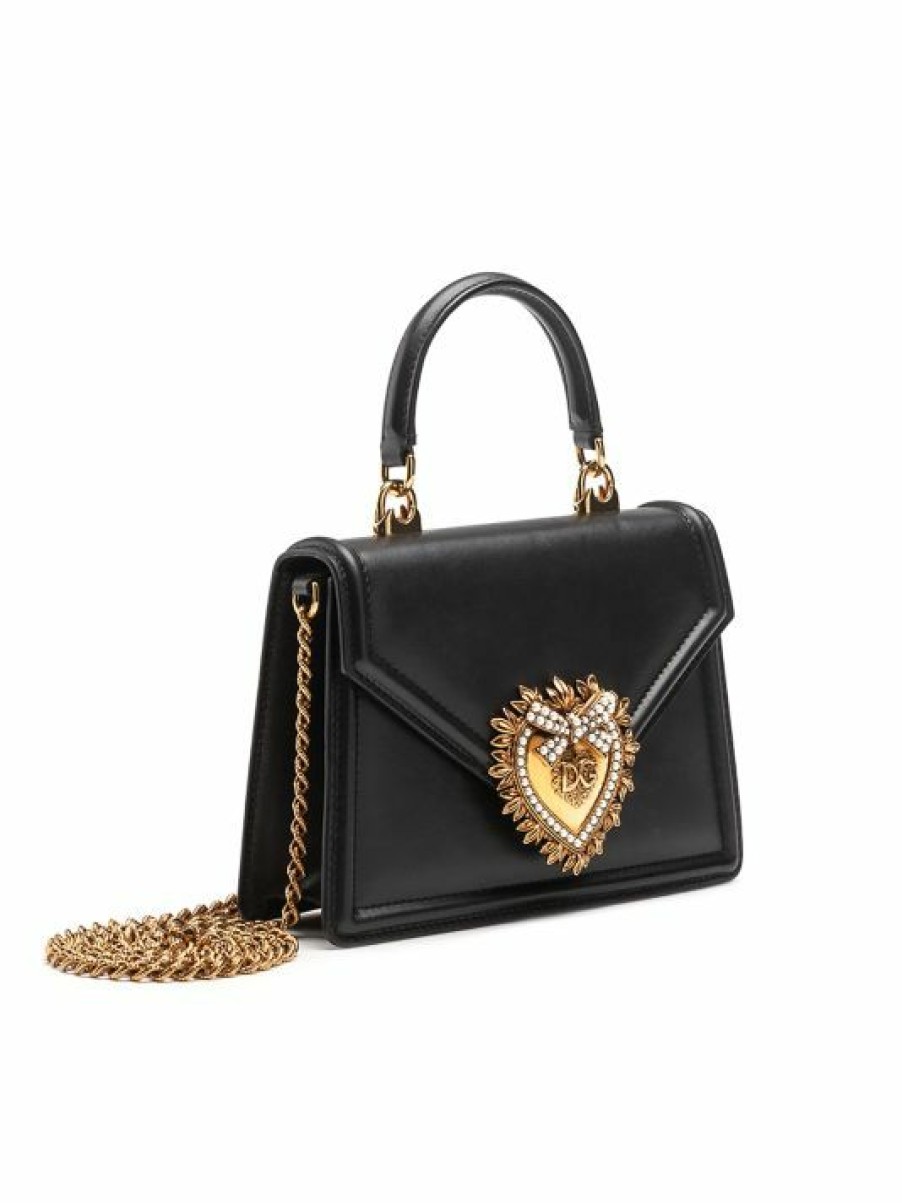 Handbags * | Dolce&Gabbana Devotion Leather Top Handle Bag